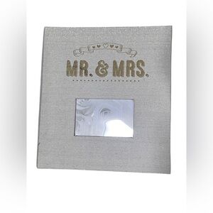 Mr. & Mrs. Photo Album / Scrapbook – Silver Fabric Cover